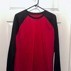 George Red and Black Long Sleeve Raglan Tee